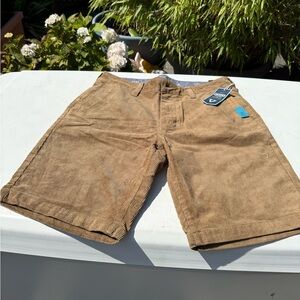 VISSLA Tan Flat Front Shorts Durable Cotton Casual Wear